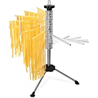 Navaris Secador de pasta con recetario - Soporte de acero inoxidable para pasta fresca - Tendedero para secar tallarines…